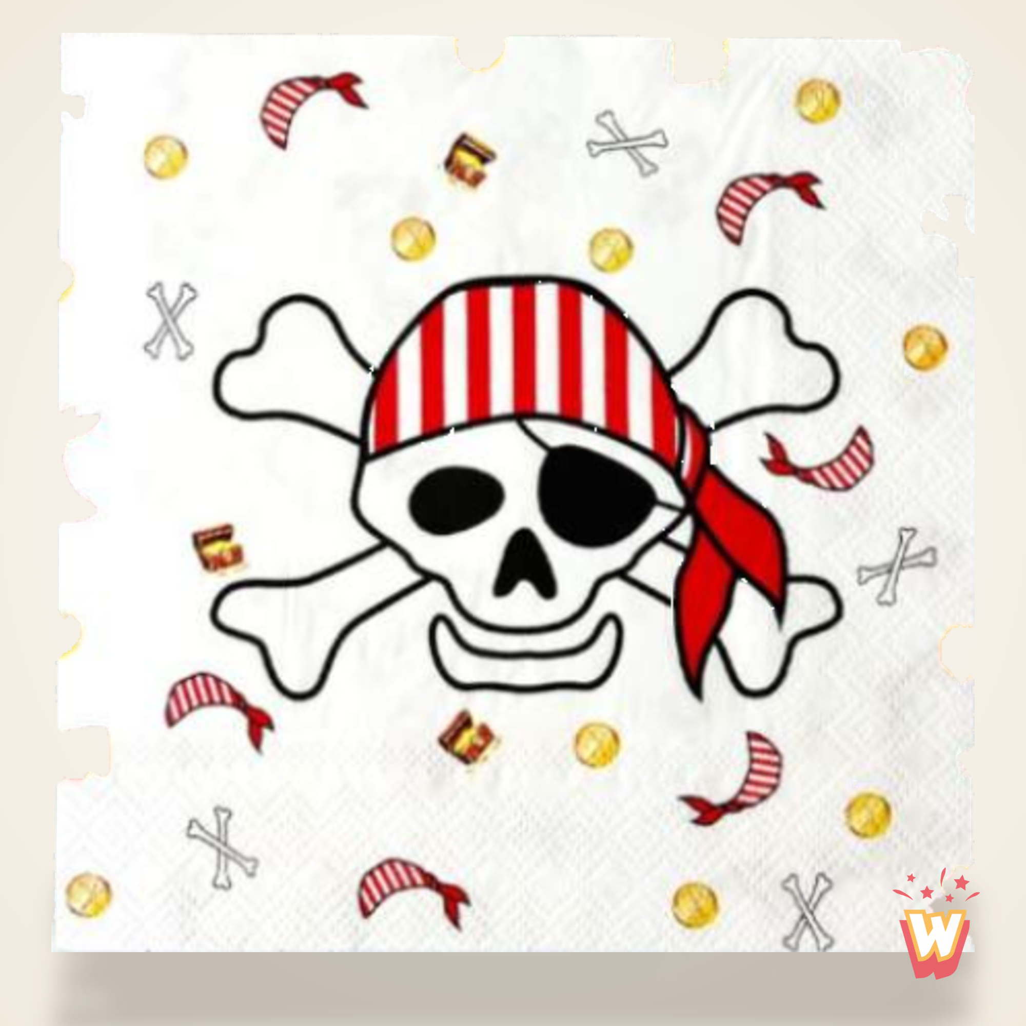 Serviettes en papier Pirate – Crâne et Bandana